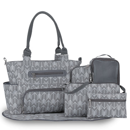 Personalized diaper bag set with changing pad bottle bag and organizer pouch
