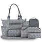 Personalized diaper bag set with changing pad bottle bag and organizer pouch