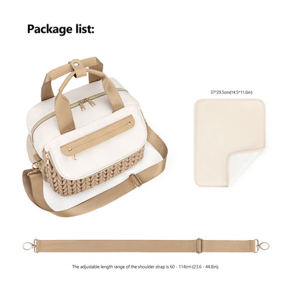 diaper bag with changing pad and adjustable 60 to 114 cm shoulder strap