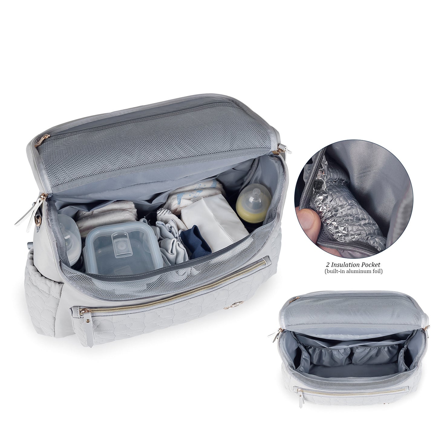 diaper bag with insulated pocket for baby bottles