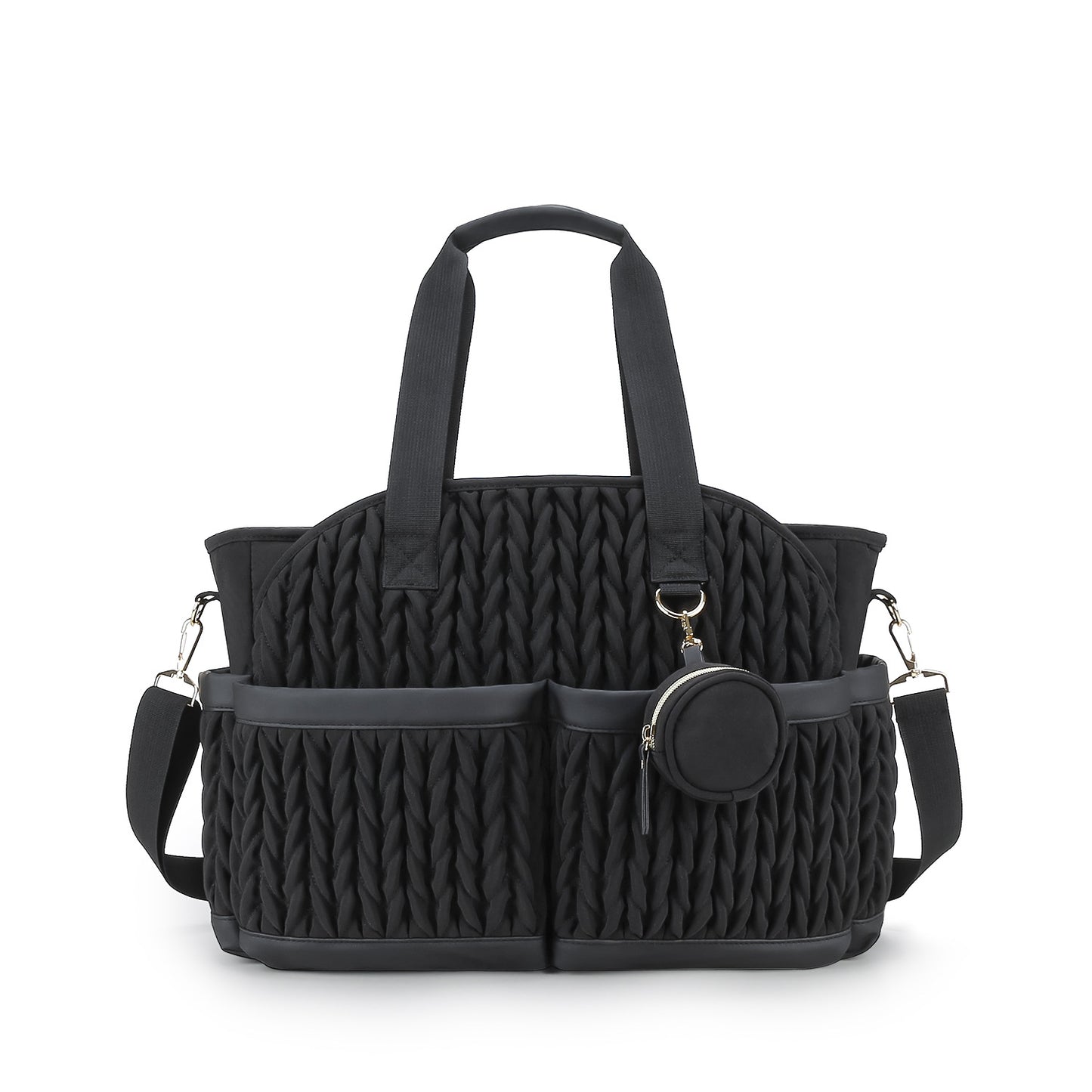 black polyester diaper handbag bag,women,detail