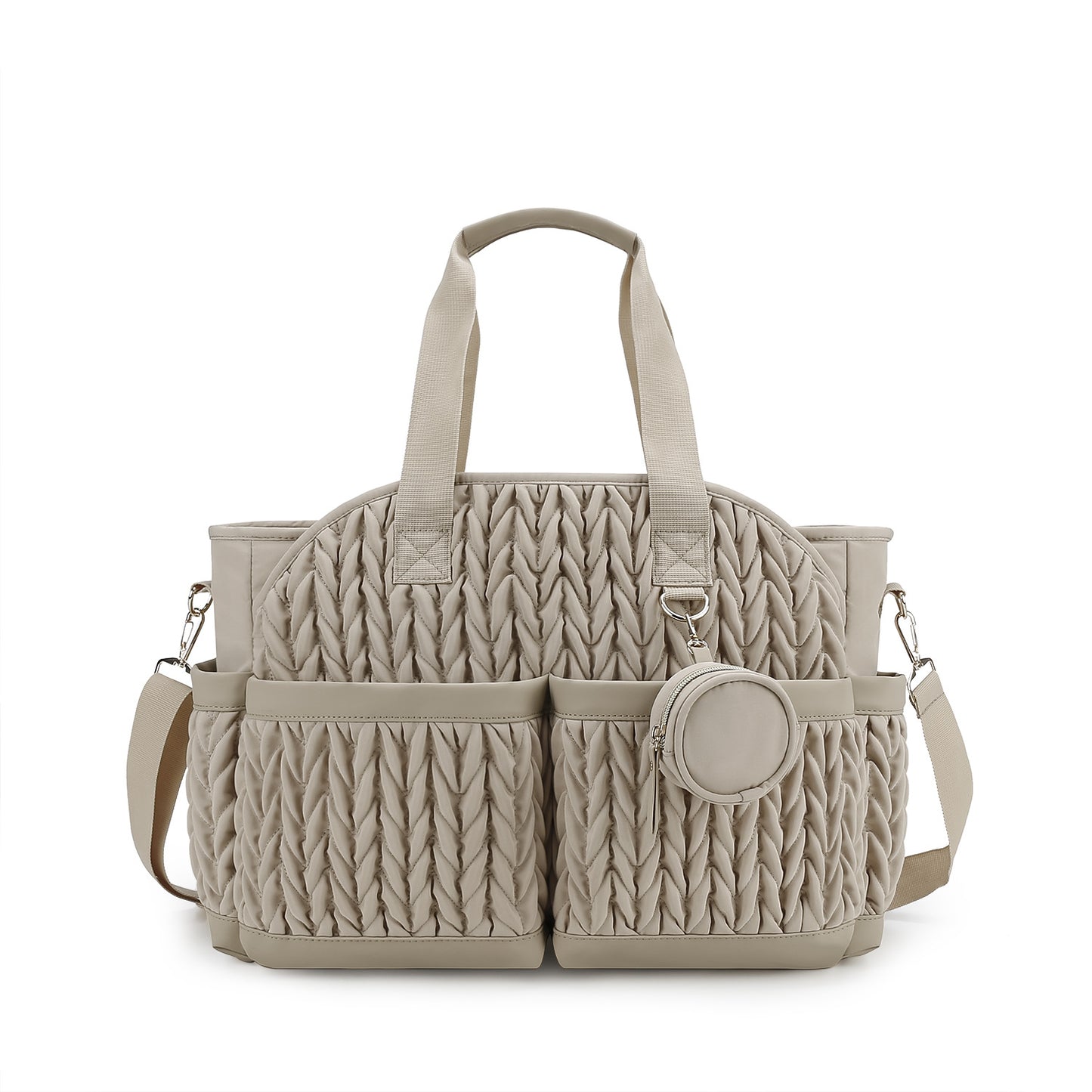 khaki polyester diaper handbag bag,women,detail