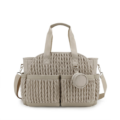 khaki polyester diaper handbag bag,women,detail