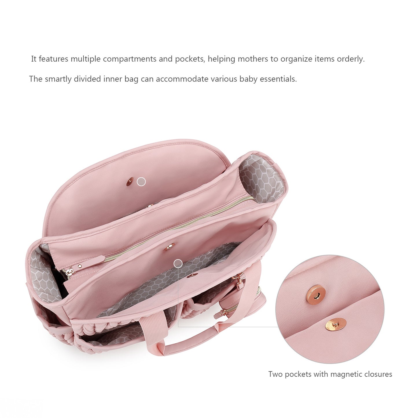 pink polyester diaper handbag bag,women,detail 03