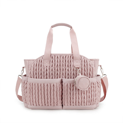 pink polyester diaper handbag bag,women,front 02
