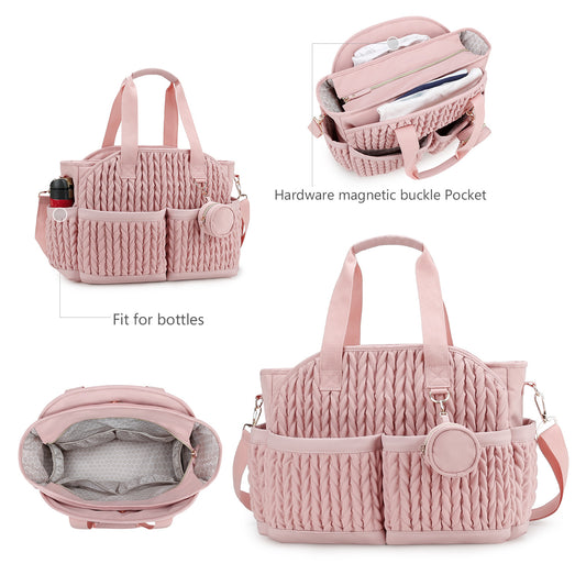 pink polyester diaper handbag bag,women,front
