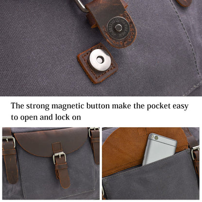 gray men canvas duffel bag,custom,detail 02