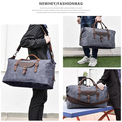gray men canvas duffel bag,custom,model display