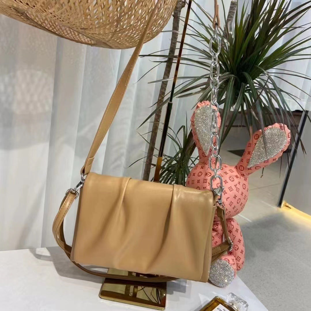 Textured French Pleated Underarm Bag Women's Spring and Summer New Simple Cloud Bag Practical Shoulder Crossbody Small Bag Square Bag