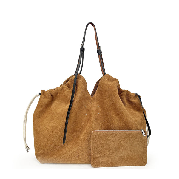 Retro Large Suede Leather Underarm Bag Shoulder Bag Simple Crossbody Tote Bag