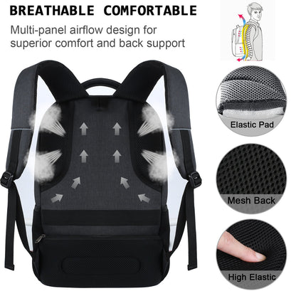 ergonomic backpack with breathable mesh back support for comfortable carrying