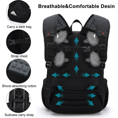 ergonomic business backpack with breathable mesh back panel and padded straps