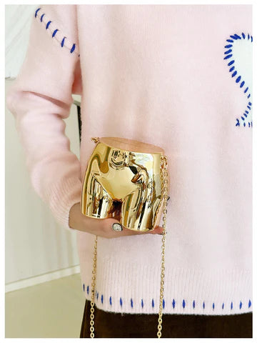 gold fanlosn acrylic evening bag women,custom,model display