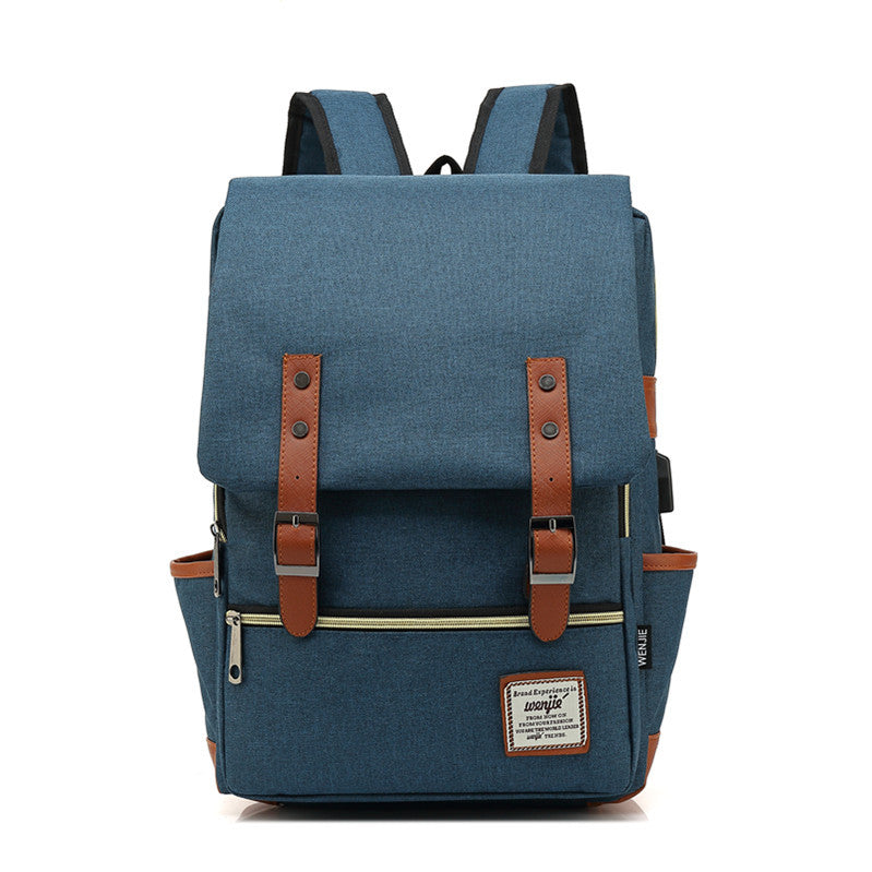 Customized New Product USB Personalized Retro Men's and Women's Outdoor Canvas Large Travel Backpack Fashion Backpack Wholesale