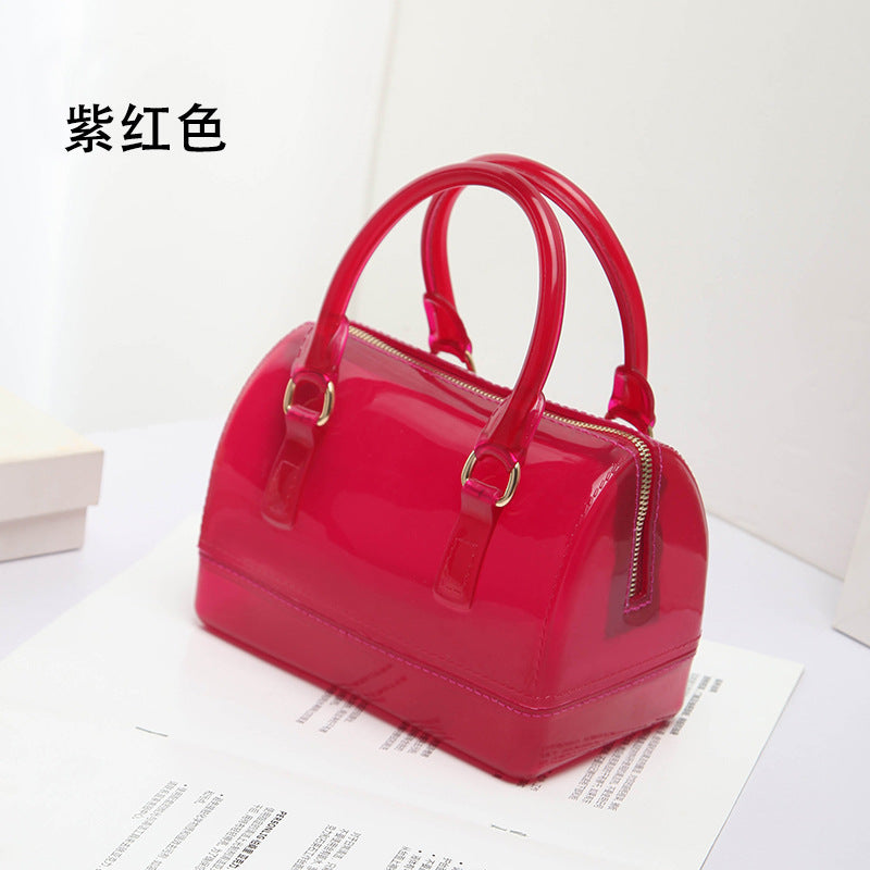 2024 Spring and Summer One Shoulder Crossbody Portable Candy Transparent Mini Mini Pillow Gel Bag