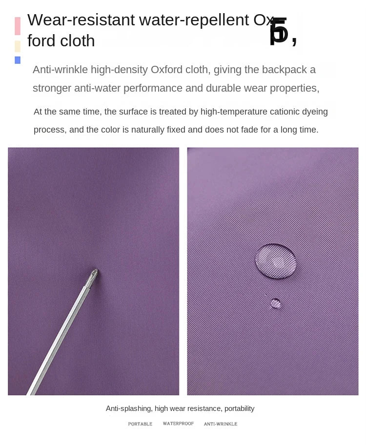 water repellent Oxford fabric used for a lightweight travel duffel bag