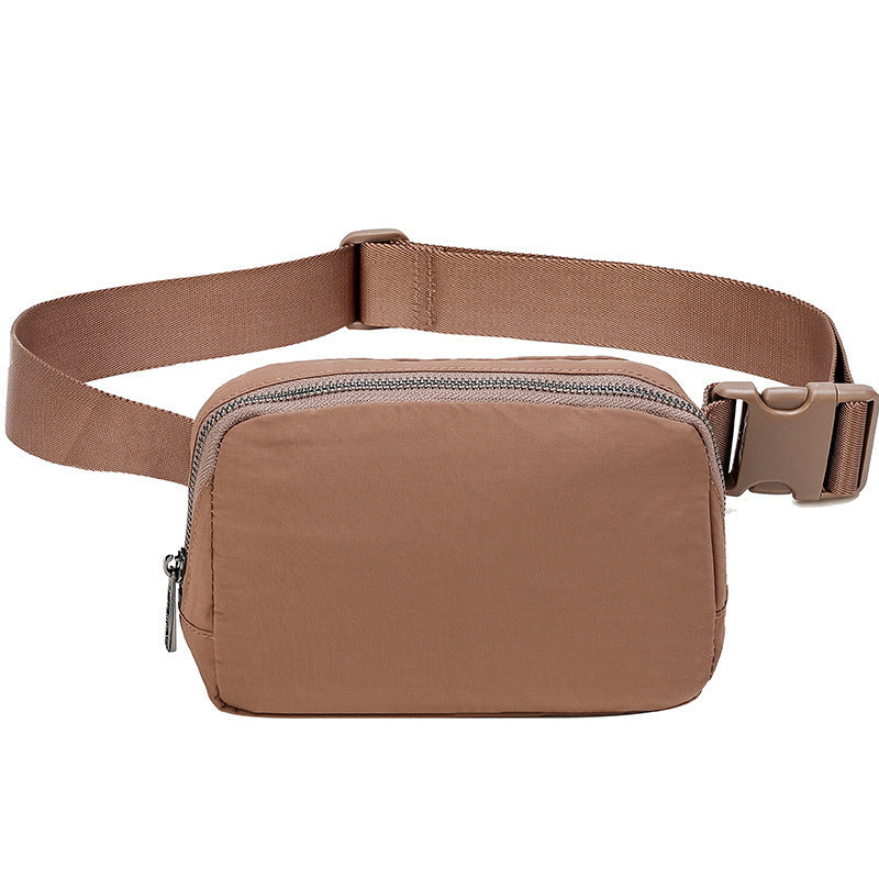 light brown nylon fashion waist bag,custom,front