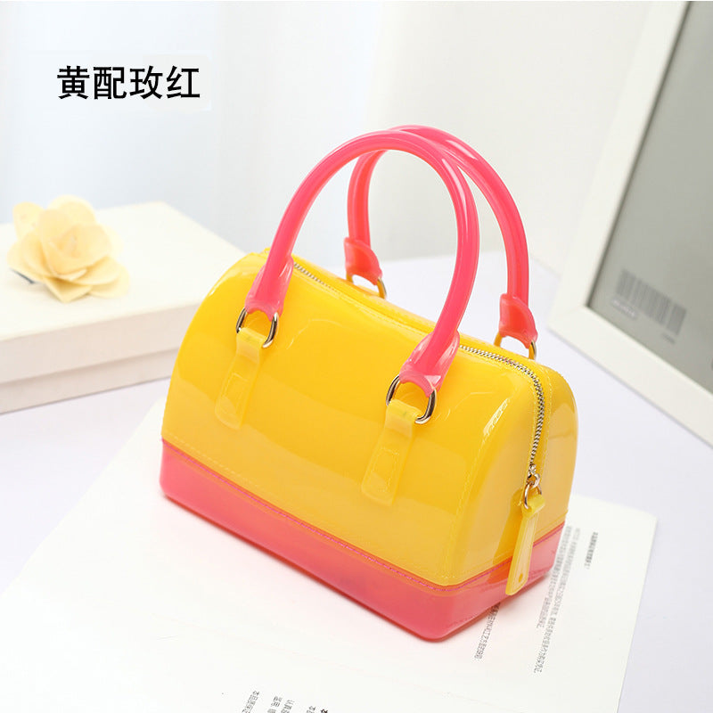 2024 Spring and Summer One Shoulder Crossbody Portable Candy Transparent Mini Mini Pillow Gel Bag