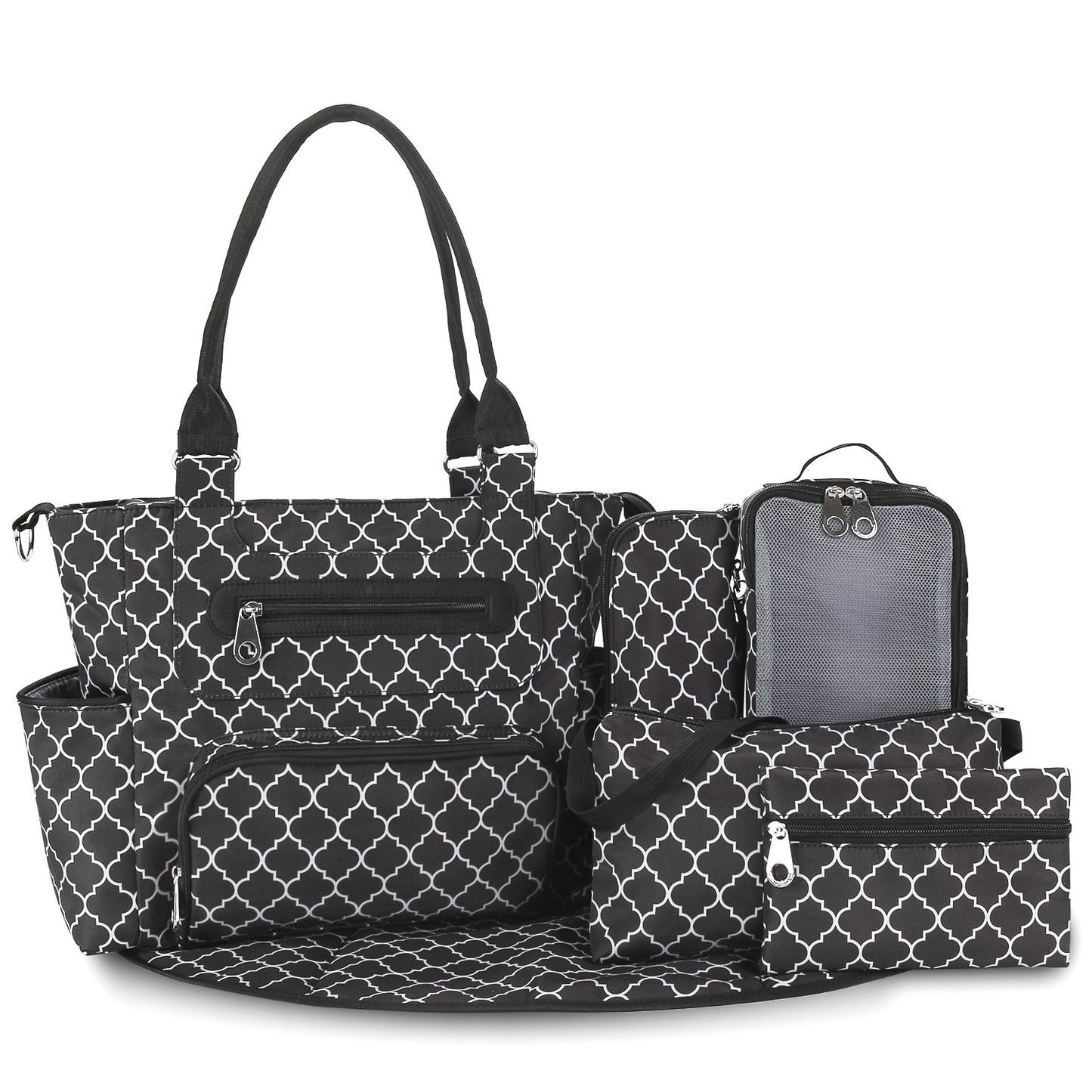 Geometry diaper bag tote set