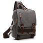 gray one shoulder canvas backpack with casual travel style