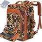 green camouflage expandable carry on travel backpack with organized storage compartments