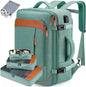 green expandable travel backpack for outdoor travel and weekend trips