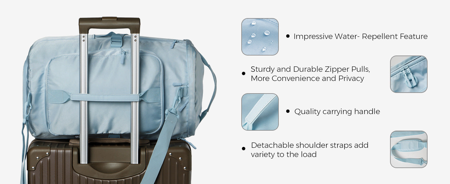 sky blue waterproof fanlosn women gym bag,custom,detail
