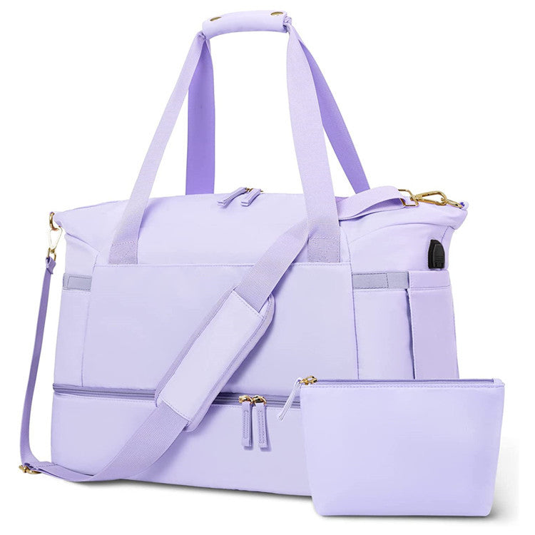 purple waterproof women gym duffel bag,custom,front