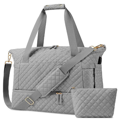 stream cotton gray waterproof women gym duffel bag,custom,front