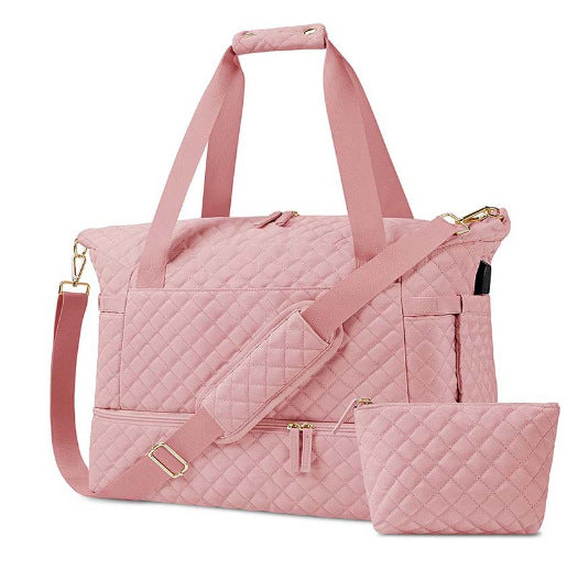 stream cotton pink waterproof women gym duffel bag,custom,front