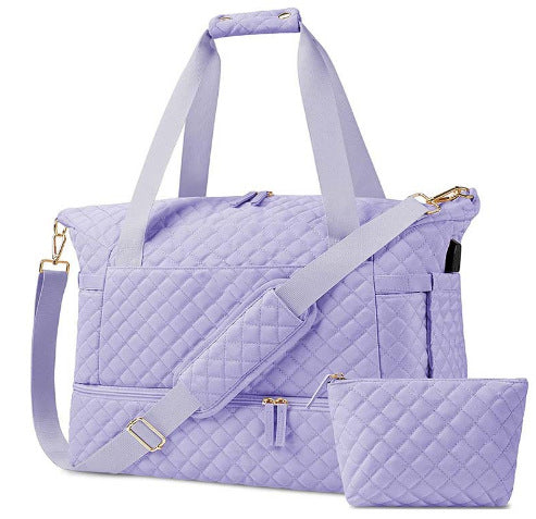 stream cotton purple waterproof women gym duffel bag,custom,front
