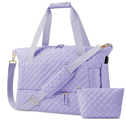 stream cotton purple waterproof women gym duffel bag,custom,front