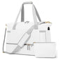 white waterproof women gym duffel bag,custom,front