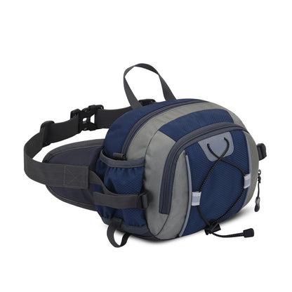 navy blue nylon hiking waist pack,custom,side