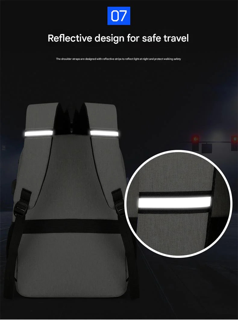 gray fanlosn waterproof insulated laptop backpack,custom,back 02