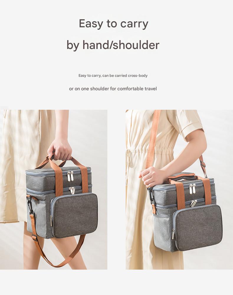 gray oxford insulated lunch bag,custom,model display