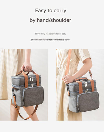 gray oxford insulated lunch bag,custom,model display