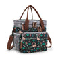 rabbit print oxford insulated lunch bag,women,front