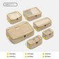 khaki polyester travel compression organizer,6 pieces set,front 03