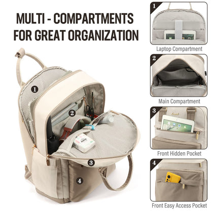 khaki beige fanlosn fashion laptop backpack women,custom,detail