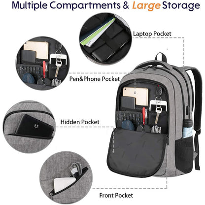 laptop backpack organizer with laptop pocket phone and pen compartments hidden pocket and front zipper storage