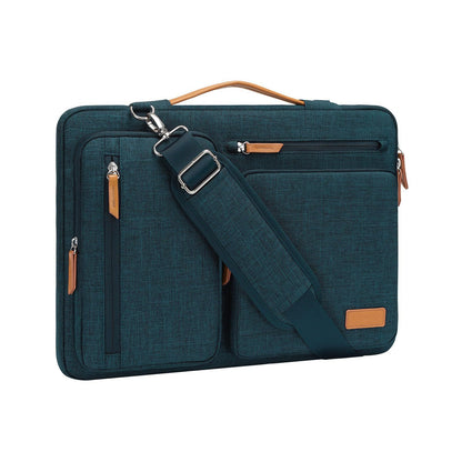 dark green polyester laptop briefcase bag​,unisex,front