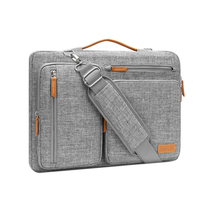 gray polyester laptop briefcase bag​,unisex,front 02