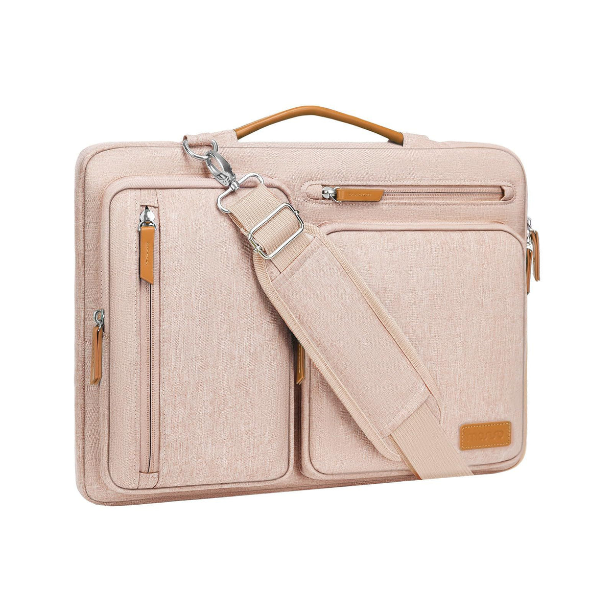 khaki polyester laptop briefcase bag​,unisex,front