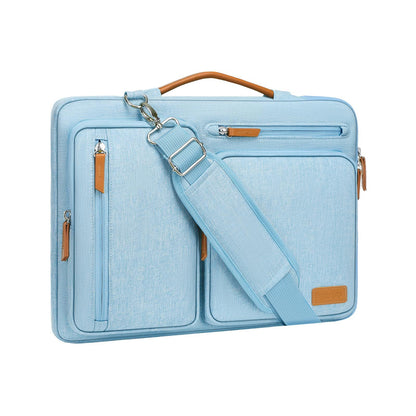 light blue polyester laptop briefcase bag​,unisex,front