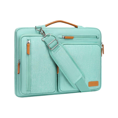 light green polyester laptop briefcase bag​,unisex,front
