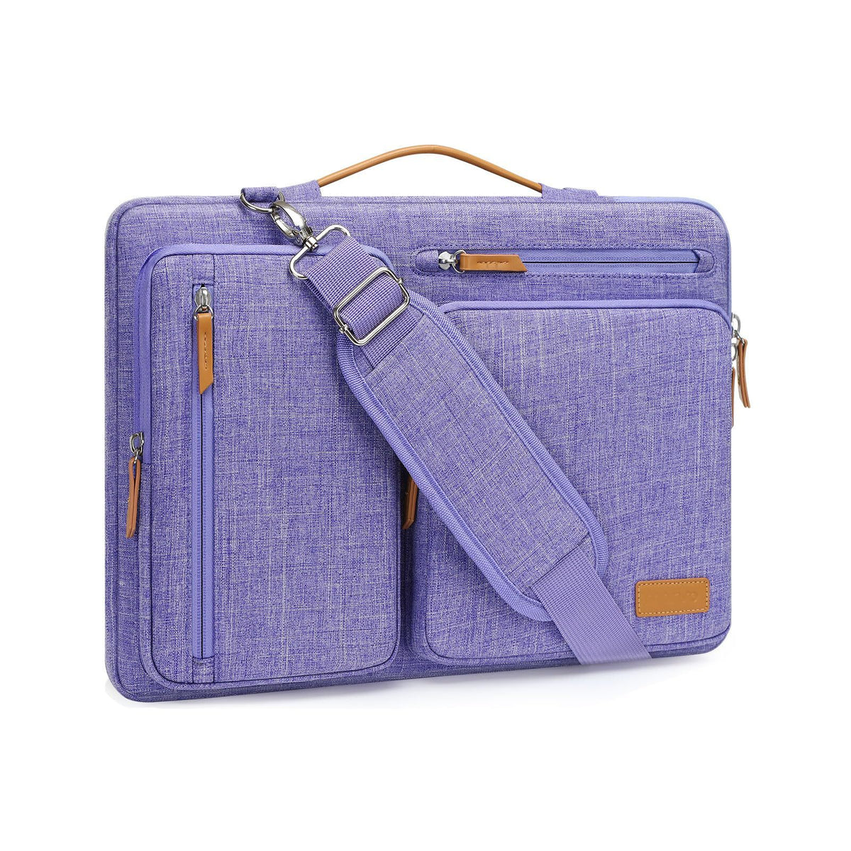 purple polyester laptop briefcase bag​,unisex,front