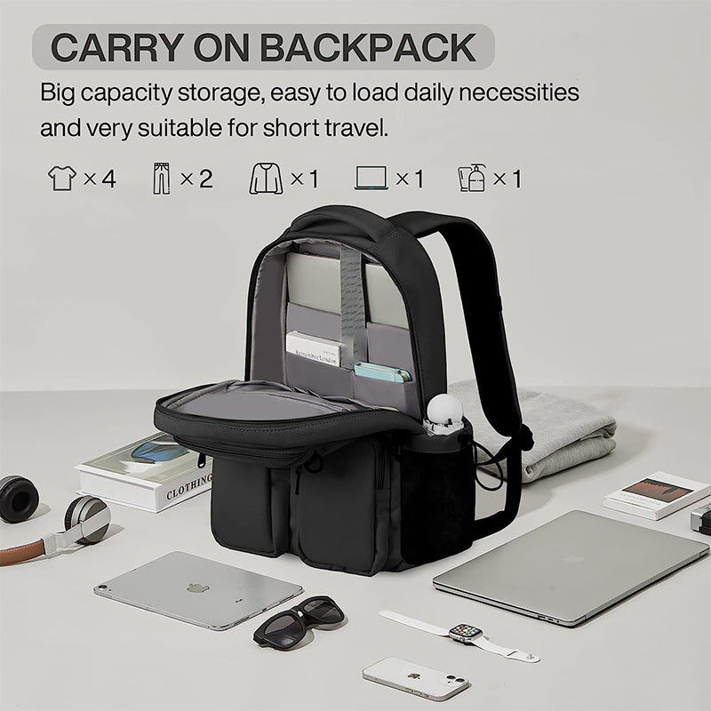 large capacity carry on laptop backpack with travel storage compartment