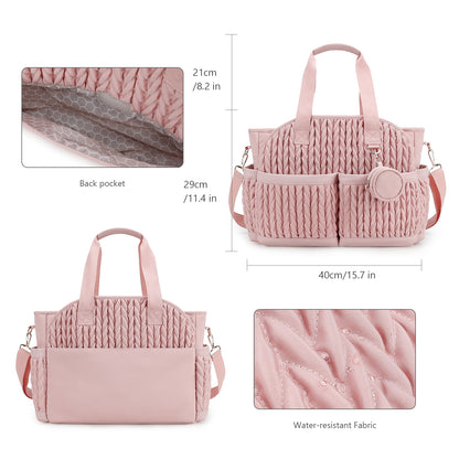 Stylish diaper tote bag with waterproof fabric