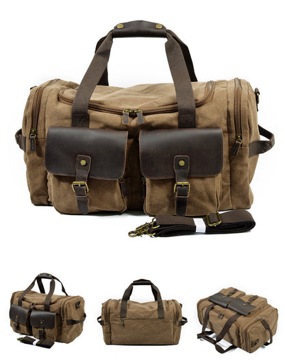 brown canvas large duffel bag,custom,display